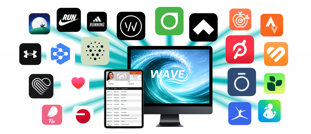 illustration of wave application and data sources